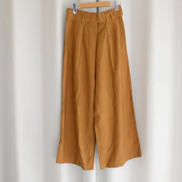 Zara Goldenrod Wide Leg Tie Waist Pants Sz M - Picture 3 of 8